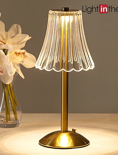  křišťálová stolní lampa modelování sukně v severském stylu dekorace ložnice kreativní atmosféra, noční lampa, dobíjecí, stmívání se třemi rychlostmi, napájecí zdroj usb