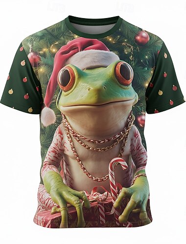 Christmas Miesten Sammakko T-paita Lyhythihainen T-paita 3D-tulostus Tiukka pyöreä kaula-aukko Paita Päivittäin Suunnittelija Taiteellinen Loma Juhla Katu Vihreä 1# Vihreä 2# Vihreä 3# Kaikki   Christmas Miesten Sammakko T-paita Lyhythihainen T-paita 3D-tulostus Tiukka pyöreä kaula-aukko Paita Päivittäin Suunnittelija Taiteellinen Loma Juhla Katu Vihreä 1# Vihreä 2# Vihreä 3# Kaikki