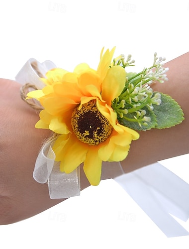 Fiori da polso da sposa Braccialetto floreale Matrimonio / Evento / Festa / Ricevimento di matrimonio Tessuti Floreale   Fiori da polso da sposa Braccialetto floreale Matrimonio / Evento / Festa / Ricevimento di matrimonio Tessuti Floreale