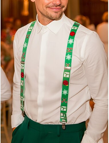  Juleseler til menn med trykk av snømann, sukkerstang og ornamenter, justerbart og festlig juletilbehør, flere farger