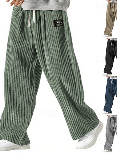 رجالي بنطلونات بنطلون مضلع السراويل الفضفاضة بنطال رياضي بقصة مستقيمة رباط مرونة الخصر لون الصلبة راحة مكتمل الطول الأماكن المفتوحة فضفاض مناسب للبس اليومي موضة الطراز الكلاسيكي أسود أبيض غير مطاطي   رجالي بنطلونات بنطلون مضلع السراويل الفضفاضة بنطال رياضي بقصة مستقيمة رباط مرونة الخصر لون الصلبة راحة مكتمل الطول الأماكن المفتوحة فضفاض مناسب للبس اليومي موضة الطراز الكلاسيكي أسود أبيض غير مطاطي