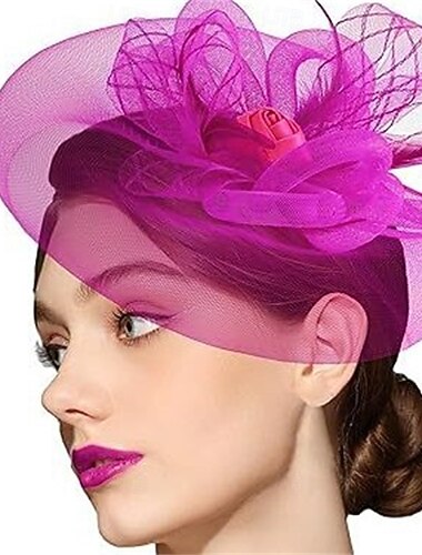  מפגשים בד נוצות כובע פאדורה חתונה מסיבת תה מירוץ סוסים קוקטייל אלגנטית וינטאג' גברת עם נוצות כיסוי ראש כיסוי ראש