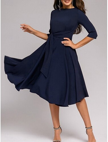 Damen Minikleid A Linie Kleid Elegant Party Cocktail Outdoor Party Hochzeitsgast Normale Passform Grafik Halbarm Rundhalsausschnitt Marineblau Grün Frühling Herbst   Damen Minikleid A Linie Kleid Elegant Party Cocktail Outdoor Party Hochzeitsgast Normale Passform Grafik Halbarm Rundhalsausschnitt Marineblau Grün Frühling Herbst