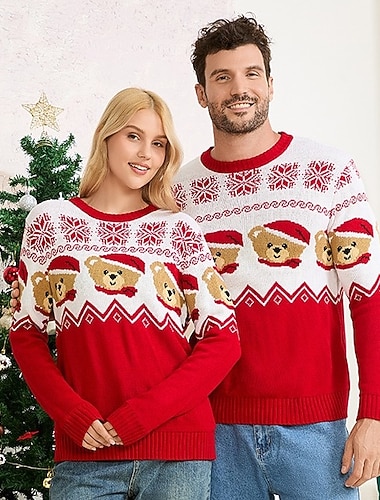  Orso Brutto maglione di Natale Maglione Per uomo Per donna Ragazzi Ragazze Natale Maglioni di Natale brutti per coppie e famiglie Adulti Bambini Natale Capodanno Natale Feste Top