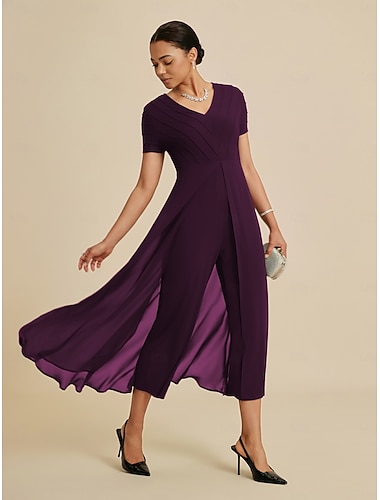 جمبسوت نسائي أحمر نبيذي برقبة على شكل حرف V تصميم مقسم من قطعتين صناعيتين بمظهر شفاف من القماش المطاطي كاجوال لفصل الربيع والصيف والخريف   جمبسوت نسائي أحمر نبيذي برقبة على شكل حرف V تصميم مقسم من قطعتين صناعيتين بمظهر شفاف من القماش المطاطي كاجوال لفصل الربيع والصيف والخريف