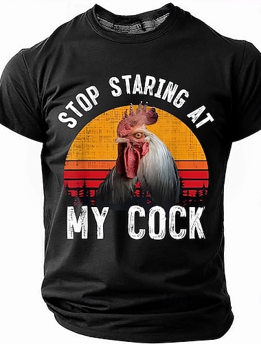  Miesten Kukko Hauska slangi T-paita Lyhythihainen T-paita 3D-tulostus Tiukka pyöreä kaula-aukko Paita Muoti Päivittäin Katu Päivittäin Sininen Musta Rubiini Kesä Kevät Vaatetus S M L XL XXL XXXL