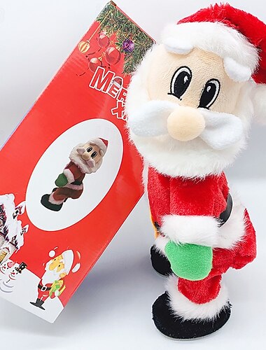  Papai Noel rebolando de Natal Papai Noel tocando saxofone Árvore de Natal Giratória para o Natal