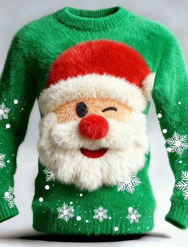  Suéter de Natal feio Homens Gráfico Impressão 3D Pulôver suéter Roupa de Malha Crewneck Casual Ao ar livre Presentes de Natal Férias Mantenha Quente Manga Longa Outono Inverno Vermelho Azul Roxo