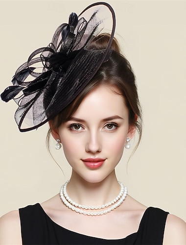  fascinators Tyll Fjær Fedora Bryllup Te Fest Hesteløp cocktail Elegant Årgang Med Fjær Hodeplagg Hodeplagg