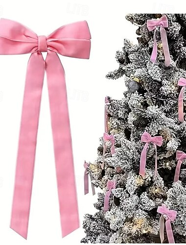  10 stk. julebåndsløyfer, juletrepynt, luksuriøse gaveinnpakningssløyfer til DIY-håndverk, festdekor, slitesterkt og brukervennlig flerfarget juledekorasjonssett