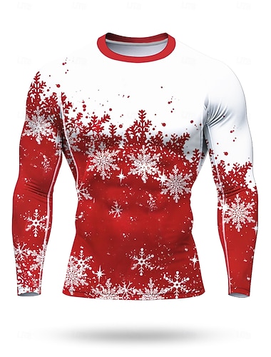  Vánoce Pánské Unisex Koşu Tişörtü Sportovní košile Gymnastická košile Fitness košile Cvičební košile Barevné bloky Dlouhý rukáv Tričko UPF 50 Odolná proti UV záření Yumuşak Ter Emen Horské kolo