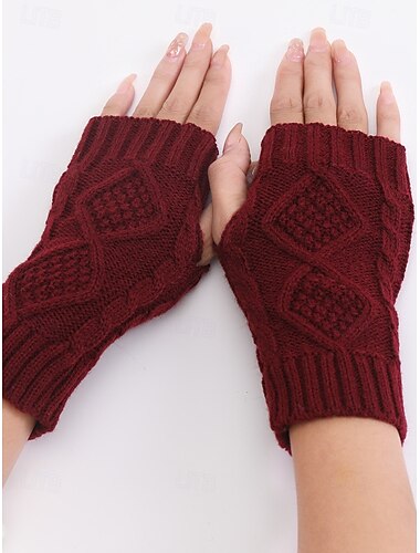  gebreide vingerloze handschoenen voor dames, gezellige winterhandwarmers met kabelmotief, stijlvolle kerstcadeaus voor dames