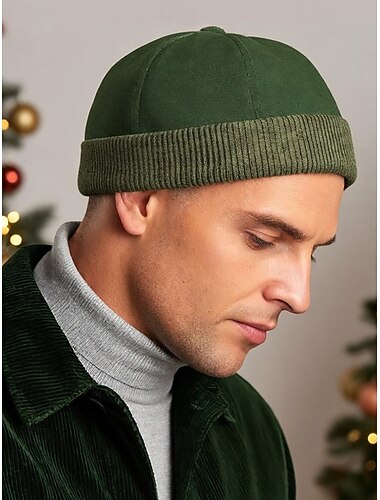  Pánská vánoční dárková čepice beanie, vícebarevná, polyesterový materiál s žebrovaným úpletem, stylový zimní doplněk pro běžné nošení a sváteční setkání.
