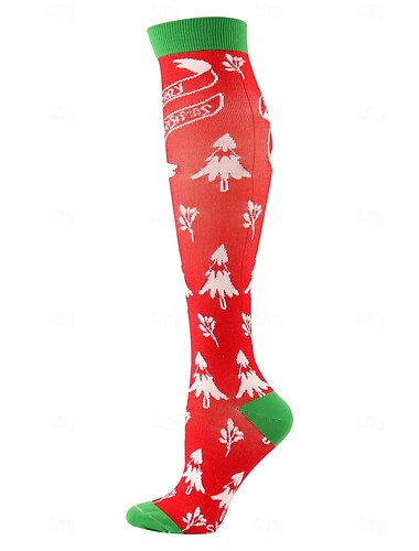 Pack de 3 calcetines de compresión navideños unisex, calcetines deportivos largos, ideales para la comodidad y el soporte durante las fiestas.   Pack de 3 calcetines de compresión navideños unisex, calcetines deportivos largos, ideales para la comodidad y el soporte durante las fiestas.