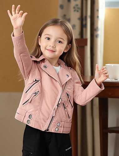 Παιδιά Κοριτσίστικα Μαύρο δερμάτινο μπουφάν Jachetă Συμπαγές Χρώμα Μοντέρνα Φερμουάρ Τσέπη ΑΔΙΑΒΡΟΧΟ Αντιανεμικό ΕΞΩΤΕΡΙΚΟΥ ΧΩΡΟΥ Παλτό Εξωτερικά ενδύματα 4-12 χρόνια Φθινόπωρο   Παιδιά Κοριτσίστικα Μαύρο δερμάτινο μπουφάν Jachetă Συμπαγές Χρώμα Μοντέρνα Φερμουάρ Τσέπη ΑΔΙΑΒΡΟΧΟ Αντιανεμικό ΕΞΩΤΕΡΙΚΟΥ ΧΩΡΟΥ Παλτό Εξωτερικά ενδύματα 4-12 χρόνια Φθινόπωρο