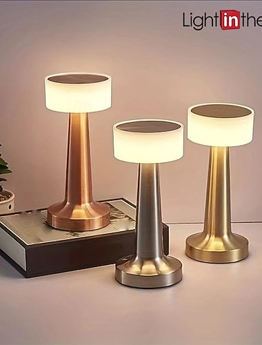  přenosná dobíjecí LED stolní lampa s dotykovým senzorem stmívání ideální pro ložnici, kancelář v obývacím pokoji, školní kolejní bar, párty večeři a výzdobu restaurace
