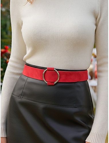  Dames kerst imitatie suède riem – zacht en stijlvol, verkrijgbaar in meerdere kleuren, perfect voor wintervakanties en feestelijke gelegenheden