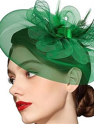 fascinators Stof Veren Fedorahoed Bruiloft Teaparty Paardenrace cocktail Elegant Vintage Dame Met Veer Helm Hoofddeksels