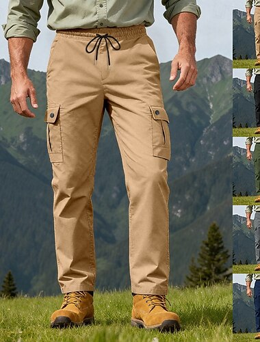 رجالي بنطلون كارجو بنطلونات متعدد الجيب خصر مرن برباط سهل يمكن ارتداؤها الأماكن المفتوحة مناسب للبس اليومي التخييم والتنزه موضة كلاسيكي أسود أخضر داكن   رجالي بنطلون كارجو بنطلونات متعدد الجيب خصر مرن برباط سهل يمكن ارتداؤها الأماكن المفتوحة مناسب للبس اليومي التخييم والتنزه موضة كلاسيكي أسود أخضر داكن