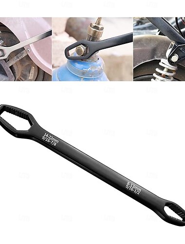  universalnøgle universal justerbar dobbeltendet nøgle 8mm-22mm selvspændende dovennøgle reparationsværktøj til udendørs kørsel hjemme bilreparationsværktøj kromvanadiumstål