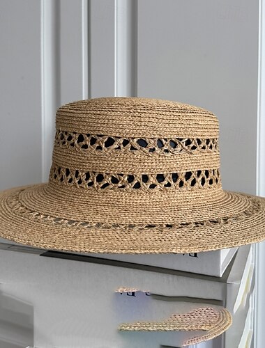  hoed Stro Strohoed Bruiloft Feestdagen Teaparty Paardenrace cocktail Elegant Vintage Met de Hand Gemaakt Met Uitgehold Helm Hoofddeksels