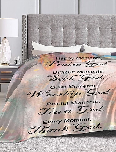  Fleece-tepper Kasteteppe til sofaen Spirituelt 3D Kristen inspirerende Sofa Seng Dekorativt teppe Varmt teppe Hjemmedekor