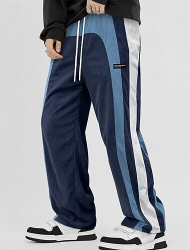  Per uomo Pantaloni da tuta Pantaloni Pantaloni in velluto a coste Pantaloni della tuta a gamba dritta Coulisse Tasca Elastico in vita Blocco di colori Comodità Sport all'Aperto Quotidiano Moda Casual