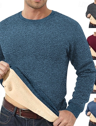  Homme Jacquard Sweat-shirt Sweat à capuche en polaire Sweat à capuche doublé en polaire Rouge vin Bleu Denim Noir bleu marine Gris Col ras du cou Uni Texturé Sport & Loisir Occasionnel Quotidien