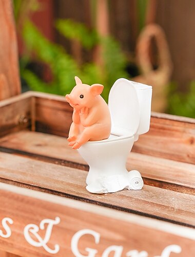  1 шт. милые миниатюрные статуэтки свиней, расписанные вручную, украшение для домашнего двора, изделия ручной работы, горшечные ландшафтные украшения, миниатюрные украшения для животных, теплое