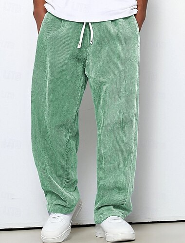  Herren Jogginghose Hose Cordhose Kordelzug Tasche Elastischer Bund Einfach Komfort Sport im Freien Täglich Mode Lässig Dunkelbraun Schwarz Mikroelastisch