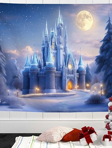  jultapet vägggobelänger jultomten julgran modern vardagsrum heminredning