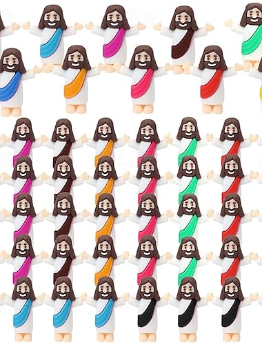  50/100 kpl pieniä Jeesus-hahmoja, mini-Jeesus-hahmoja irtotavarana, joululahjaksi tarkoitettuja monivärisiä pieniä Jeesus-hahmoja, miniatyyrihahmoja piilotettavaksi