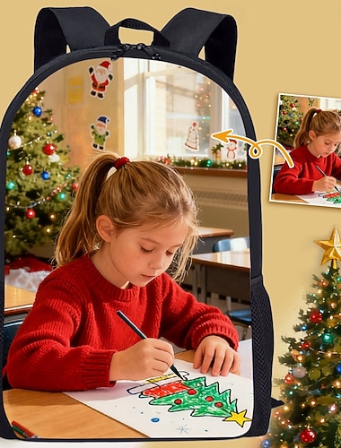  individueller Fotorucksack – personalisierter Schulranzen mit Familienfoto-Aufdruck, einzigartiges Geschenk für Kinder und Erwachsene