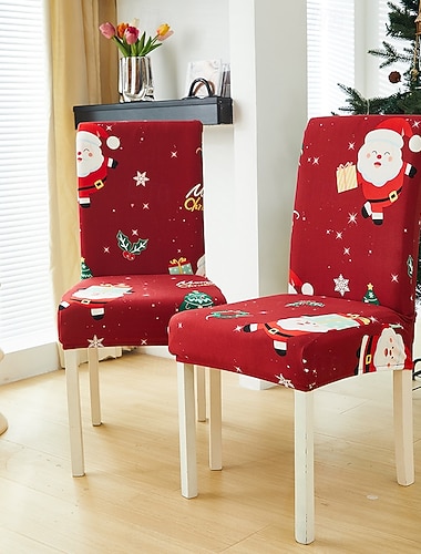 Coprisedie natalizie da 2 pezzi, coprisedie elasticizzati stampati per matrimoni, sala da pranzo, ufficio, banchetti e arredamento per la casa   Coprisedie natalizie da 2 pezzi, coprisedie elasticizzati stampati per matrimoni, sala da pranzo, ufficio, banchetti e arredamento per la casa