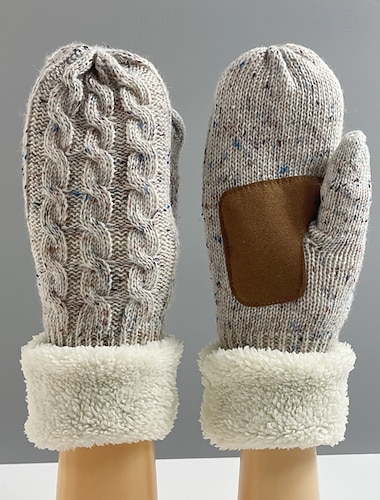  Γυναικεία 1 ζευγάρι Ακροδάχτυλα / Χειμωνιάτικα Γάντια / Πλεκτά γάντια Κομψό στυλ street / Υπαίθριο Γάντια - Συνδυασμός Χρωμάτων Ολόκληρο το Δάχτυλο