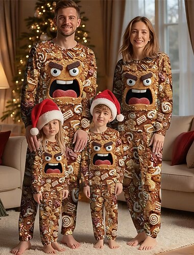 familj Jul Jul familjepyjamas Pyjamas Familjeset Grafisk Pepparkakor män Hem Mönster Brun Långärmad Dagligen Matchande kläder   familj Jul Jul familjepyjamas Pyjamas Familjeset Grafisk Pepparkakor män Hem Mönster Brun Långärmad Dagligen Matchande kläder