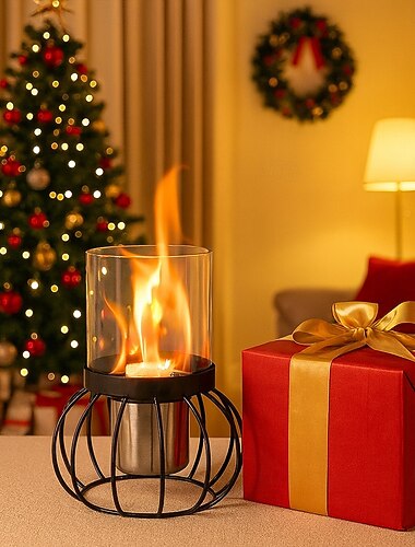  foyer de table foyer extérieur avec table en verre et télécommande pour le camping