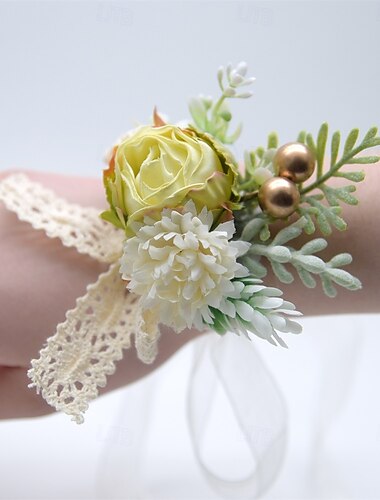  Bryllup håndledd blomster Håndledscorsage Bryllup / Fest Stoff Blomster