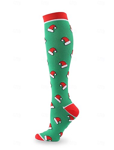 Pack de 3 calcetines de compresión navideños unisex, calcetines deportivos largos, ideales para la comodidad y el soporte durante las fiestas.   Pack de 3 calcetines de compresión navideños unisex, calcetines deportivos largos, ideales para la comodidad y el soporte durante las fiestas.