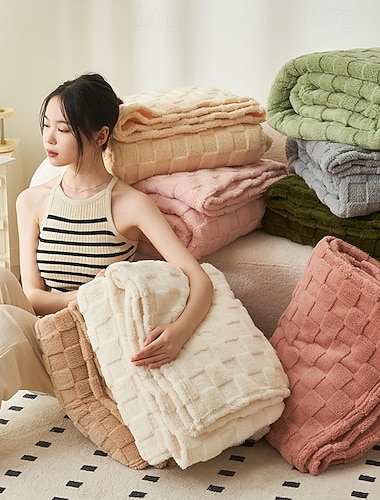 enfärgad romersk kolonnerfilt, förtjockad taff-sammetsfilt för barn, varm vinterfilt med luftkonditionering, mjuk och mysig tupplursfilt för säng eller soffa   enfärgad romersk kolonnerfilt, förtjockad taff-sammetsfilt för barn, varm vinterfilt med luftkonditionering, mjuk och mysig tupplursfilt för säng eller soffa