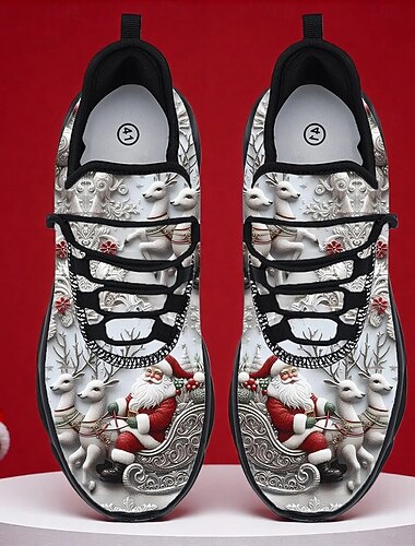  メンズクリスマストナカイスニーカー - カジュアルなお出かけやクリスマスのお祝いにぴったりの、楽しくて華やかな快適なスニーカー