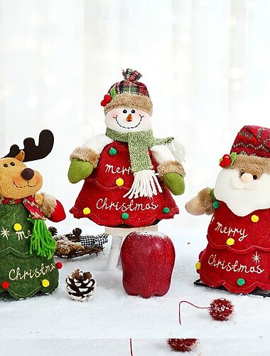  1 stuk vlas kerstcadeauzakjes met ritsontwerp - herbruikbaar 2026 nieuwe kerst eva santa sneeuwpop sneeuwvlok hertenvormig appel snoepzakjes bulkopslag voor kerstfeestdecoratie