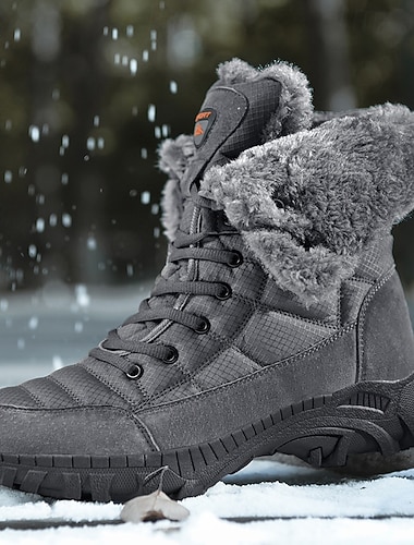  Pánské šedé nepromokavé zimní boty s podšívkou z umělé kožešiny – odolné a teplé pro zasněžené dobrodružství a aktivity v chladném počasí