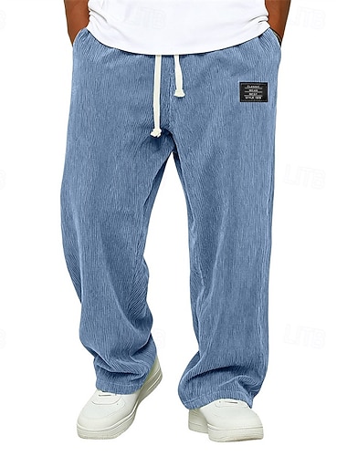 Herren Baggy-Jogginghose Jogginghose Hose Cordhose Kordelzug Tasche Elastischer Bund Einfach Komfort Sport im Freien Täglich Mode Lässig Schwarz Weiß Mikroelastisch   Herren Baggy-Jogginghose Jogginghose Hose Cordhose Kordelzug Tasche Elastischer Bund Einfach Komfort Sport im Freien Täglich Mode Lässig Schwarz Weiß Mikroelastisch