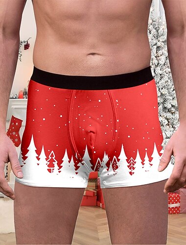  Weihnachten Kurze Boxershorts Unterwäsche Weihnachtsgeschenk Weihnachtsmann Grafik Neuartige Komisch für Herren Erwachsene 3D-Druck  für Weihnachten Karneval Neujahr Party