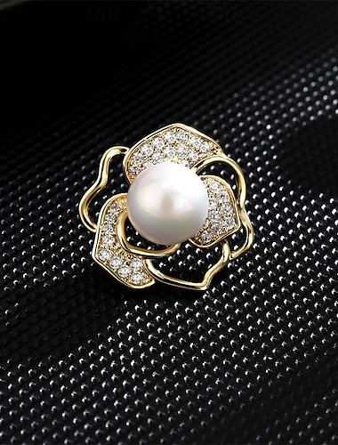  Броши Ретро Цветы Элегантный стиль Мода Брошь Бижутерия Золотой Назначение Свадьба Для вечеринок Подарок Обручение Выпускной фестиваль