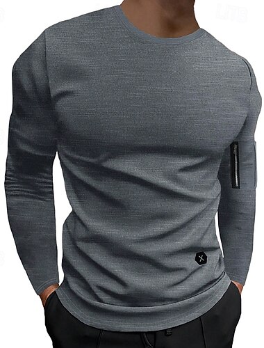  Per uomo Tinta unita T-shirt da corsa Maglietta da Palestra Sport in alto Autunno / Inverno Con zip Manica Lunga Athleisure Leggero Traspirante Palestra Escursionismo Corsa Allenamento Yoga Nero