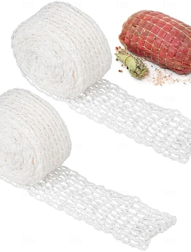 Síťka na šunku bílá, 3 metry, role, síťka na pečení, bavlněná nit, síťka na maso, elastická síťka na roládu, příslušenství pro vaření, síťka na maso, role na skladování, zavěšení, pečení, vaření,