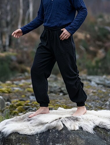  عتيق / معتق العصور الوسطى القرن ال 17 حفلة تنكرية سروال القراصنة الفارس الفايكينج الصليبي غريب عن الديار Ranger رباط ملابس تنكرية رجالي سيلتك قرصان خيال حفلة تنكرية حفل / مساء للبالغين بنطلونات