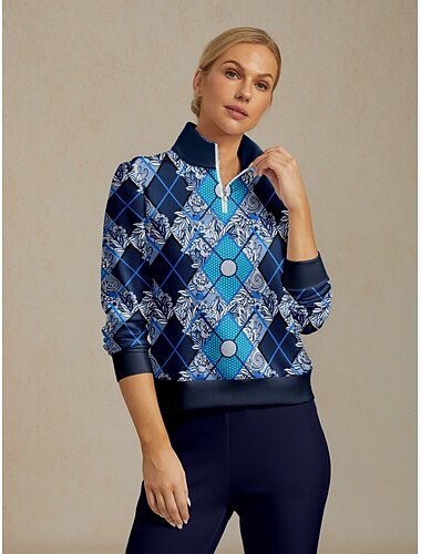  Dame Genser for genser Navyblå Langermet Topper Dame golfantrekk Klær Antrekk Bruk klær